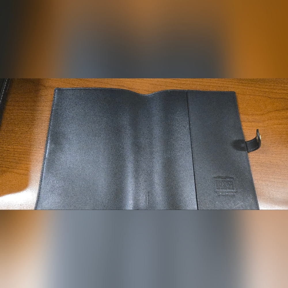 Coach Black Leather Notebook with Gold Turn-Lock - Picture 2 of 8